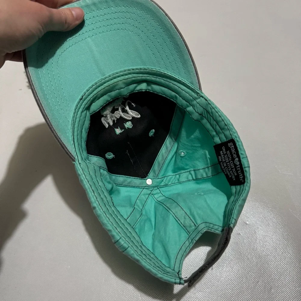 Baseball Cap Hat Gray Teal It Is Well With My Soul‎ Faith Christian Graphic